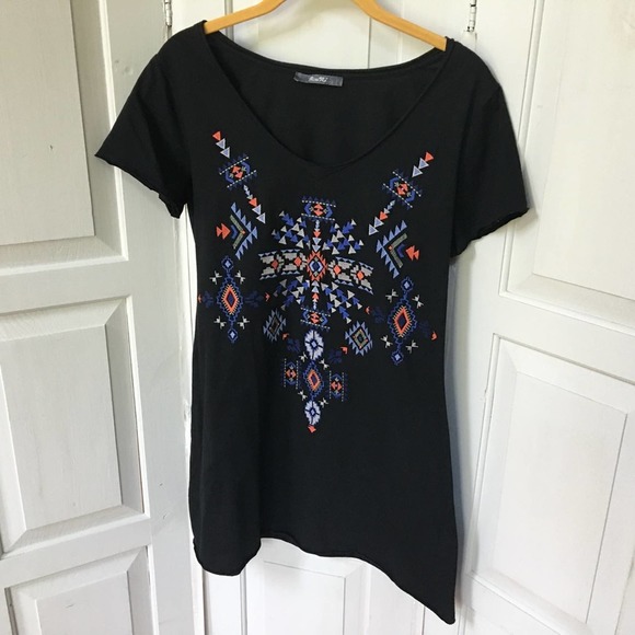 Miss Me Black Tribal Cotton Dress - Picture 7 of 10
